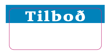 Límmiði 18x40mm, Tilboð (autt), 500stk