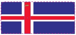 [55-ISLENSKI15] Límmiði 15x33mm Íslenski fáninn, 500stk