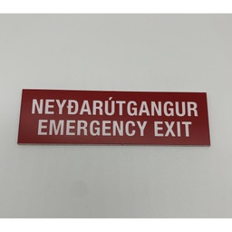 [48-LEIDB-NEYEXIT-STORT] Leiðbeiningarskilti 50x15cm NEYÐARÚTGANGUR Stórt